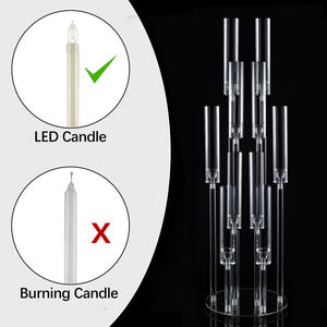 เชิงเทียนอะคริลิค 10 แขน พร้อมโคมไฟโลหะแบบถอดได้ เชิงเทียนใส สำหรับตั้งโต๊ะ/ตั้งพื้น เหมาะสำหรับตกแต่งคริสต์มาส งานแต่งงาน และบ้าน - Product Image 3