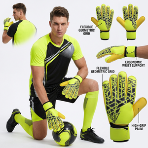 Gants de gardien de but en viscose jaune, longueur poignet, durables, impression par transfert thermique, compatibles écran tactile, détection rapide des aiguilles, séchage rapide - Product Image 4