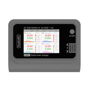 Cargador/Descargador Inteligente ToolkitRC Q4AC 4x50W 5A <span class=keywords><strong>AC</strong></span> 100W de 4 Puertos con XT60 Opcional para Baterías 1-4S, Piezas para Drones de Carreras FPV - Product Image 5