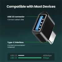Adaptador Mini Tipo C a USB 3.0, Conector de Datos OTG USB-C Macho a Hembra para MacBook Pro, iPad Mini 6/Pro, MacBook Air, Dispositivos Tipo C