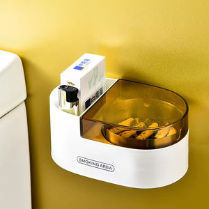 Cendrier mural en acier inoxydable avec couvercle, sans perçage, support de salle de bain et toilettes, fixation puissante, design créatif pour cendres et fumée - Product Image 2