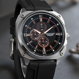 Reloj de Pulsera Personalizado para Hombre, Resistente al Agua, con Movimiento de Cuarzo, Caja de Aleación, Correa Acrílica, Esfera con Agujas, Estilo Casual y Moderno, BB05 - Product Image 1