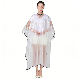 Capa de peluquería de TPU exclusiva para salón, impermeable, transparente, para teñir el cabello y permanentes, delantal grueso para <span class=keywords><strong>barber</strong></span>ía - Product Image 2