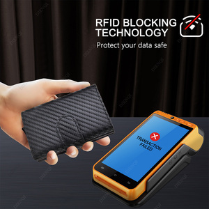 Fermasoldi in fibra di carbonio sottile durevole di grande capacità automatico Pop portafoglio porta carte di credito RFID blocco metallo porta carte - Product Image 3