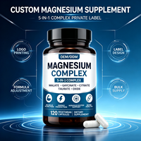 Capsule de complexe de magnésium pour le sommeil, la relaxation, le bien-être musculaire, complément minéral, nutrition quotidienne, fabricant OEM en marque blanche