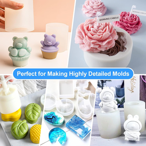 Caoutchouc de silicone liquide 20A (mélange 1:1), silicone de platine non toxique et sans bulles pour la fabrication de moules pour résine, savon, béton - Product Image 5