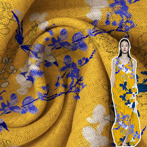 Hot Sales Woven 100% Kleid Custom Print auf Tie Dye Leinen Stoff Hersteller - Product Image 2