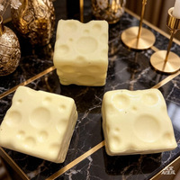 Jouet en mousse PU souple en forme de fromage de 6 cm, cube à rebond lent, jouet anti-stress, boule à presser amusante, jouet de dessin animé pour la réduction de la pression