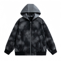 Veste en PU pour homme personnalisable avec logo, style rétro coupe-vent automne/hiver, vêtements décontractés à capuche pour l'extérieur, style streetwear, veste tendance pour homme