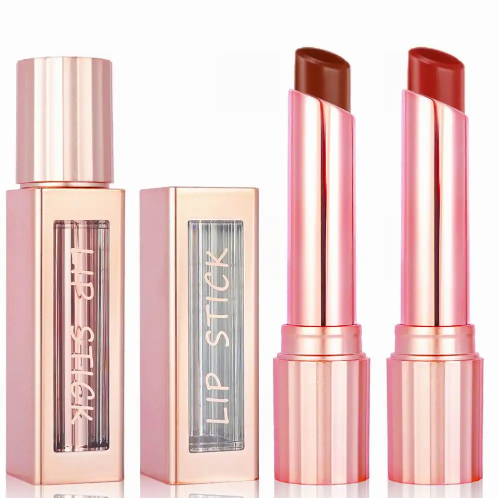 Rouge à lèvres magique à l'acide hyaluronique blanc fraise rose faites votre Logo privé étiquette imperméable quantité minimale de commande rouge à lèvres carré pour filles