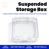 100x100x30mm Perlen-Schmuckaufbewahrungsbox Transparente PS-Kunststoff Rechteckige Box Modell zur Präsentation von Jade-Schmuck YX-0326