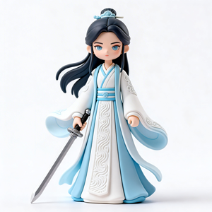 Statuetta Personalizzata in Resina PVC di Giovenca Stile Antico con Spada in un Mondo Fantasy, Modello Decorativo - Product Image 5