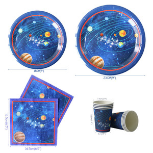 DAMAI Juego de Decoraciones con Temática del Espacio Exterior y Planetas, Juego de Platos para Fiesta de Cumpleaños, Artículos para Fiesta Infantil - Product Image 3