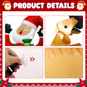 Décoration de Noël Modèle Gonflable Chien de Noël Mordant le Pantalon du Vieil Homme LED Gonflable Light up Vente Chaude Transfrontalière - Product Image 6