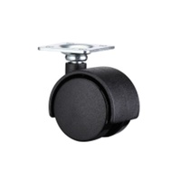 Roue pivotante fixe noire en nylon de 52 mm pour mobilier industriel, sans frein, garantie 1 an, du fabricant fournisseur
