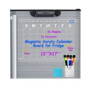 Blocco note magnetico acrilico trasparente settimanale pasto Planner Board riutilizzabile lavagna cancellabile a secco calendario settimanale magnete frigorifero