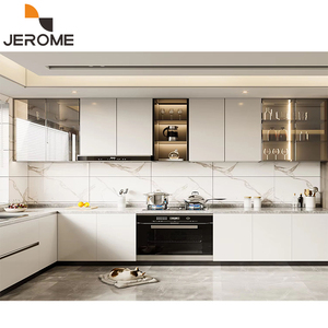 Bán buôn tùy chỉnh hiện đại sang trọng RTA tủ tủ đồ nội thất hoàn chỉnh màu trắng có độ bóng cao <span class=keywords><strong>MDF</strong></span> tủ bếp bằng gỗ đặt - Product Image 1