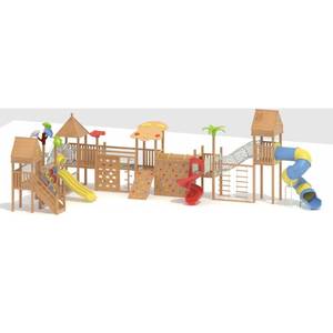Grande aire de jeux en <span class=keywords><strong>bois</strong></span> pour jardin, nouveau design, tour de jeu pour enfants avec plusieurs toboggans - Product Image 2