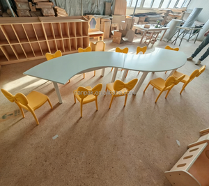 Tavolo a Onda a Forma di S per Bambini e Sedie Floreali per Eventi - Decorazione <span class=keywords><strong>2</strong></span> in 1 per Sala Giochi, Eventi all'Aperto e Nascita di Bambini - Product Image 4