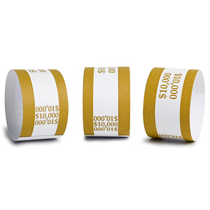 Correas para Billetes Codificadas por Colores ABA de 29x192mm, Color Dorado, con Denominación de $10000, para Bancos y Agrupación de Efectivo - Product Image 2
