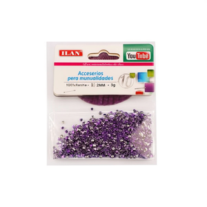 Strass viola da 2 mm per artigianato e creazione di gioielli fai da te, confezione da 3 g - Product Image 2
