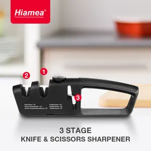 Pengasah pisau 3 tahap, alat pengasah pisau dapur gunting steak pisau alat penggiling