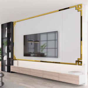 Autocollant mural miroir 3D en acrylique en forme de fleur pour plafond de salon, armoire, décoration murale diagonale, miroir autocollant pour ligne de taille - Product Image 1