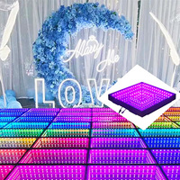 Pista de Baile LED Interactiva de Alta Calidad, Magnética, Portátil, con Iluminación para Bodas, Espejo Blanco, Video de China