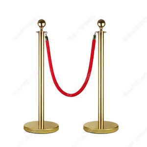 Traust Traditional Event Party Awards 6 Pcs Set Black Green Red Carpet Poles Velvet Hanging Railing Barrier Post Rope Stanchion