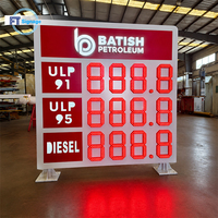 Affichage numérique personnalisé des prix du carburant à LED pour station-service, télécommande, étanche IP65, cadre en aluminium