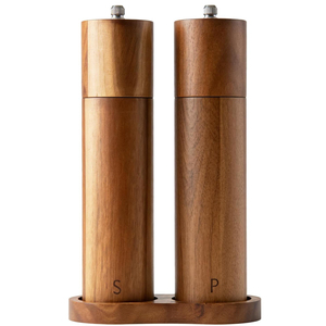 Manual Solid Wood Pepper Grinder Acacia Wood Black Pepper Sea Salt Rose Salt Grinder Seasoning Bottle <b>Set</b> - Product Image 1