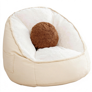 Canapé pouf de type nouveau, blanc crème, pour chambres d'hôtel, salons, détachable, lavable, assemblage gratuit, personnalisable - Product Image 1