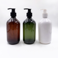 Bouteille de Shampoing en Plastique PET Transparente, Ambrée ou Verte, avec Pompe, à Épaule Ronde Personnalisée, de 100ml, 150ml, 200ml, 300ml ou 500ml, pour Huile Capillaire