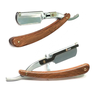 Rasoir manuel avec manche en bois, pour coiffeur, avec pochette, original - Product Image 1
