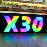 Letras 3D con Luces LED RGB de XDSign Magic-Color para Fiestas, Letreros Publicitarios Personalizados para Exteriores con Control Remoto Bluetooth
