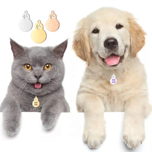 Étiquette d'identification pour animaux de compagnie en acier inoxydable en forme de <span class=keywords><strong>gourde</strong></span> porte-bonheur créative conception de patte creuse mignonne à la mode pour <span class=keywords><strong>chien</strong></span> chat colliers porte-clés accessoire - Product Image 2