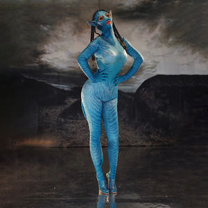 Novance Y1473 2025, monos ajustados de piel azul, ropa de actuación, Ropa de baile Sexy para escenario, <span class=keywords><strong>disfraz</strong></span> de Halloween, disfraces de Cosplay de <span class=keywords><strong>Avatar</strong></span> - Product Image 2