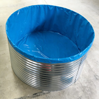 Bassin à poissons circulaire en acier galvanisé à chaud avec revêtement PVC double couche, réservoir à poissons en tôle galvanisée pour aquaculture en recirculation