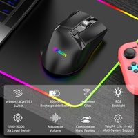 Ratón Inalámbrico para Juegos W13 RGB de Tres Modos con 10 Teclas, Doble Rueda de Desplazamiento, Macro, para Mano Derecha, para Computadora Portátil
