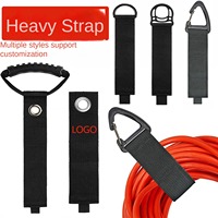 Sangle de transport robuste avec crochet et boucle avec poignée en plastique noir sérigraphie papier Kraft ruban d'emballage porte-ruban