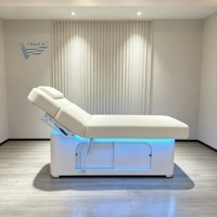 Table de massage électrique à 2 moteurs réglable, lit de beauté pour esthéticienne, table de spa pour cils, mobilier de salon en gros avec chauffage
