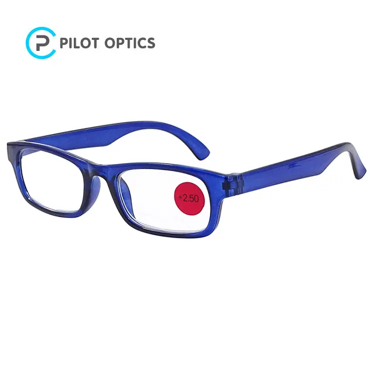 Óculos de piloto de plástico, óculos de leitura clássico retangular para loja