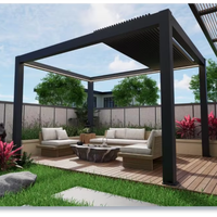 Pavillon de balcon moderne en alliage d'aluminium et PVC, personnalisable, électrique, bioclimatique, coupe-vent, écologique, étanche, avec moteur OKo et télécommande