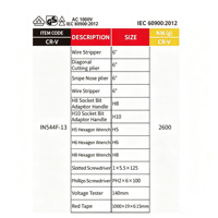 Ensemble d'outils d'entretien électrique industriel, isolés 1000V, certification GS