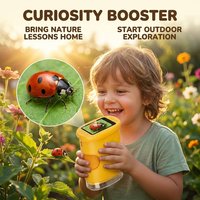 Microscopio Digital Mini para Niños Pequeños, Pantalla IPS de 2 Pulgadas, 8 LED Recargables, Juguete Científico para Observación de la Naturaleza