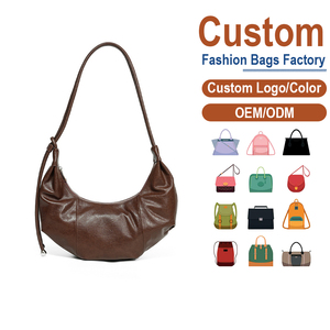 Bolso de Hombro/Axilar de Cuero Genuino de Primera Capa, Estilo Retro Marrón Oscuro, Diseño Premium y Casual, Personalización OEM - Product Image 1