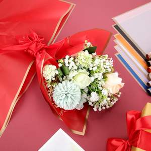 Оптовая продажа: водонепроницаемая корейская упаковочная бумага для цветов с золотым краем, бумага для букетов, подарочная бумага для декора - Product Image 6