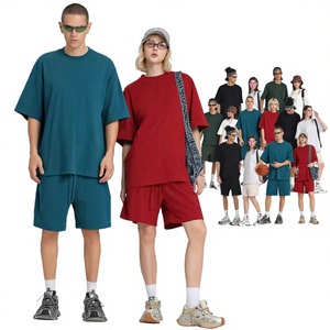 Camiseta de Algodón al por Mayor de Fábrica, Código Europeo para Hombre, 275g, Holgada, de Manga Corta, Cuello Redondo, Color Sólido - Product Image 1