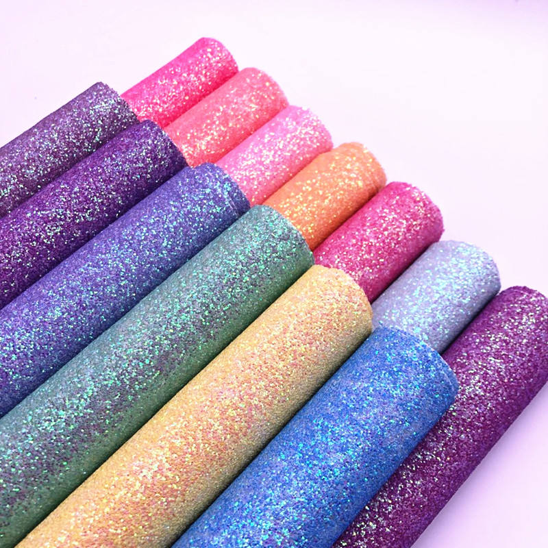 In Stock Shinny Chunky Glitter Leather Product Colors For Shoes Fabric