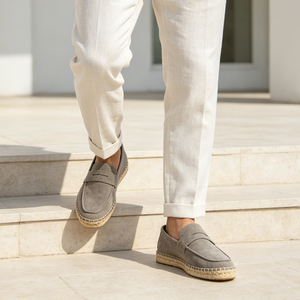 <span class=keywords><strong>Espadrilles</strong></span> Penny Loafer en daim pour <span class=keywords><strong>homme</strong></span>, fabriquées à la main - Chaussures de luxe pour hommes, respirantes, mocassins d'été pour hommes - Product Image 1